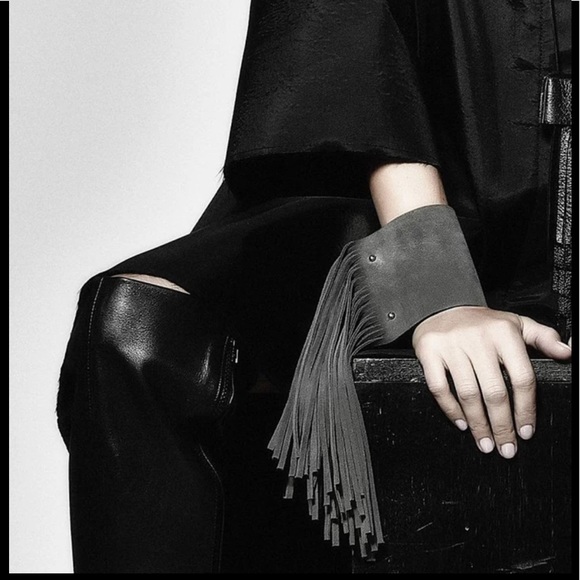 Jewelry - New $65 Sexy Black Suede Fringe Wrap Bracelet